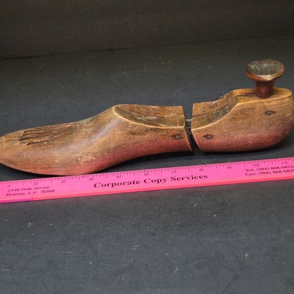 Lloyd & Haig Cobbler Shoe Form Mold 8 2 w/ Rare Knob Sizer Expander Vintage Wood - Picture 2 of 8